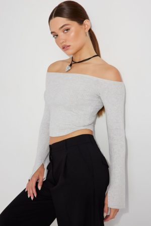 Corset Hem Off Shoulder Top