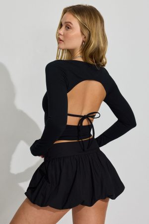 Open Back Long Sleeve Top