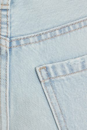 Low Rise Cuffed Denim Shorts