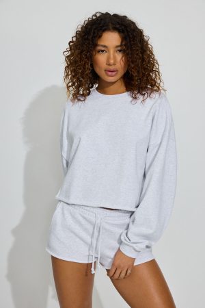 SoftTerry Chopped Crewneck Sweatshirt