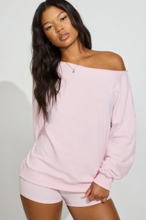 SoftTerry Off Shoulder Sweatshirt