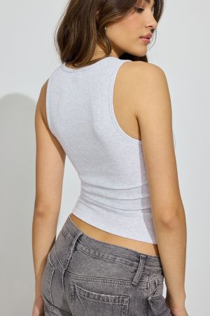Scoop Neck Ribbed Tank Top