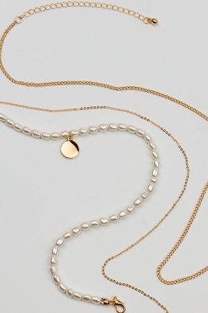 Set of 3 Pearl and Chain Necklaces