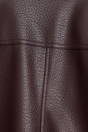 Oversized Faux Leather Bomber