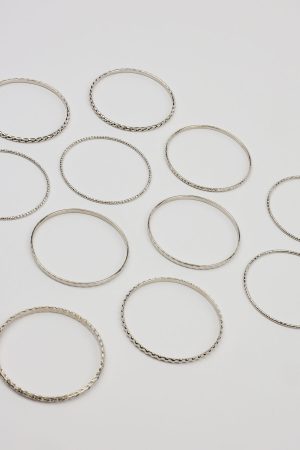 Set of 11 Textured Bangles