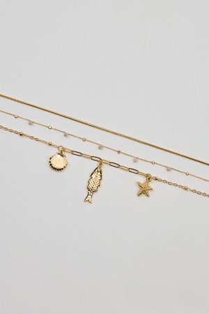 Set of 3 It’s A Catch Necklaces