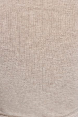 Sheer Ribbed Henley Long Sleeve Top