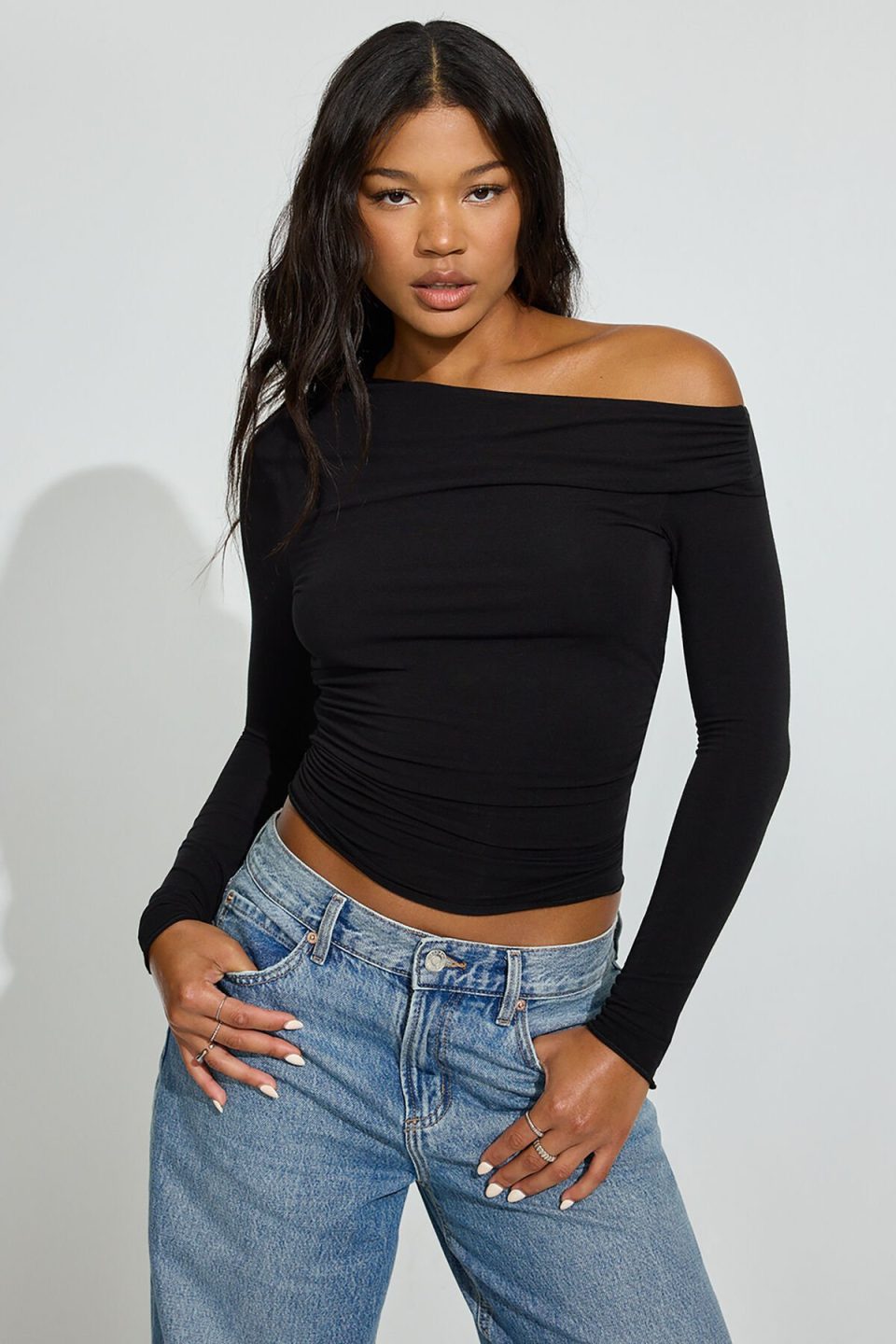 SexyCozy Asymmetric Long Sleeve Top