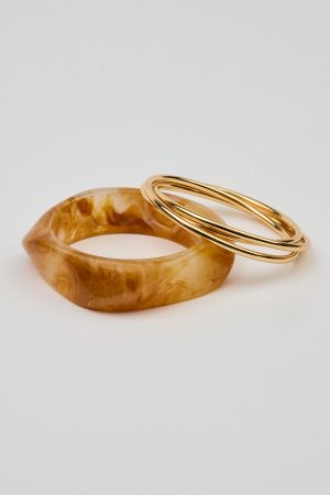 Set of 4 Resin & Clean Twist Bangles