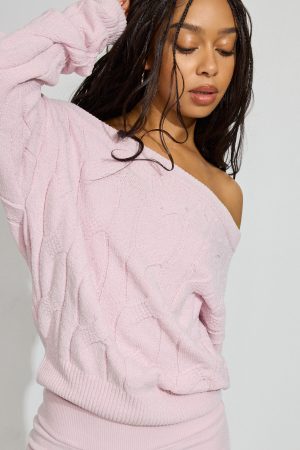 Chenille Off Shoulder Sweater